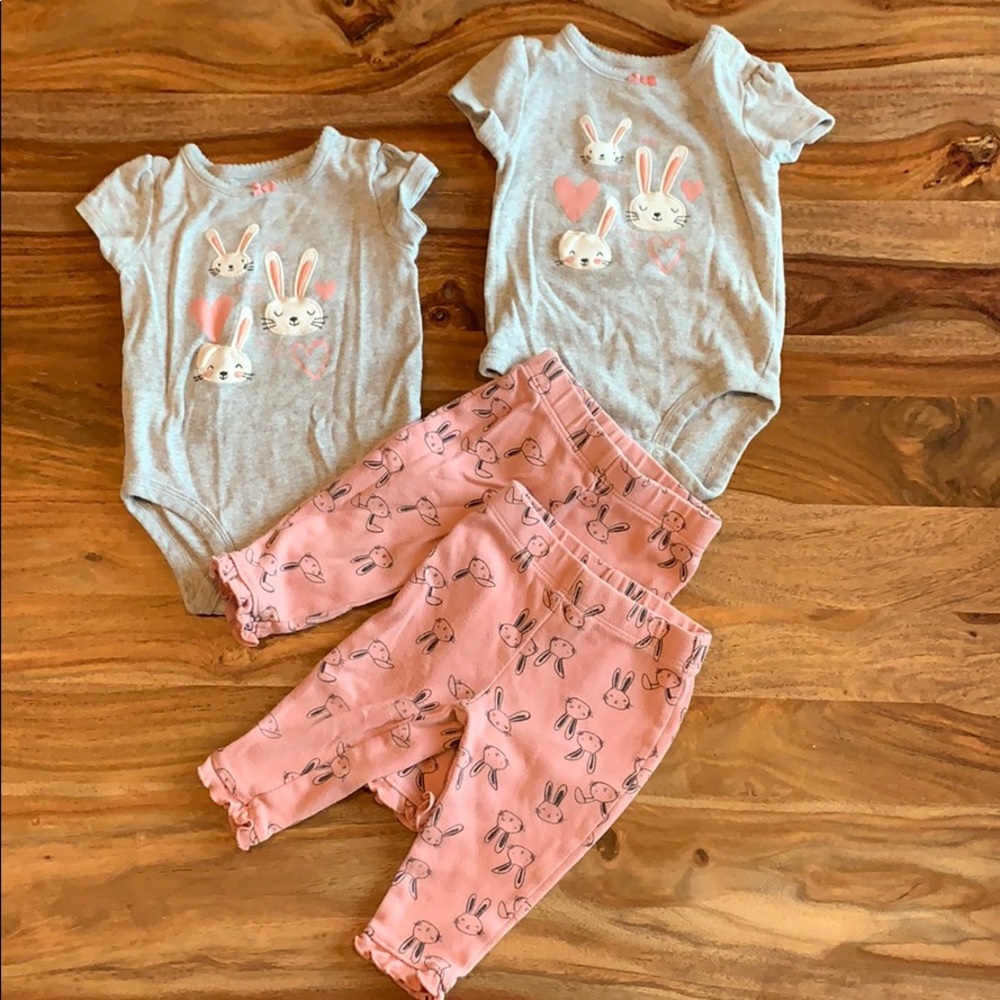 💕TWIN💕 Easter Carter’s 6 Month Matching Outfits